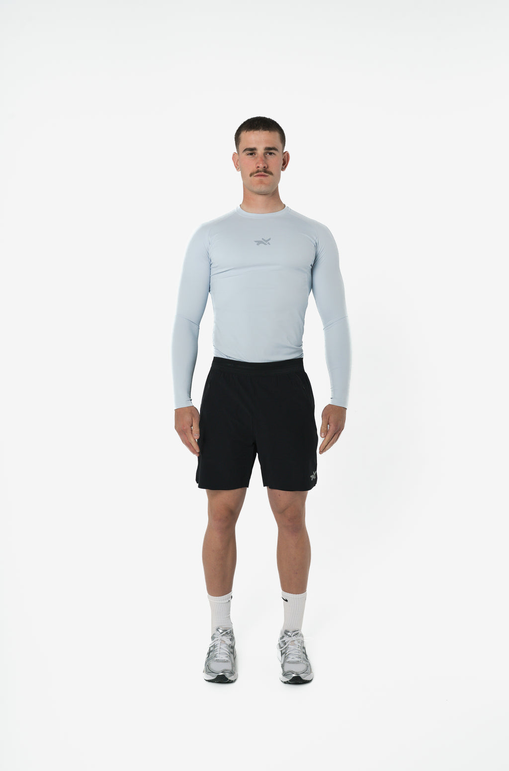HEAVYWEIGHT LONG SLEEVE COMPRESSION TOP - GLACIER BLUE