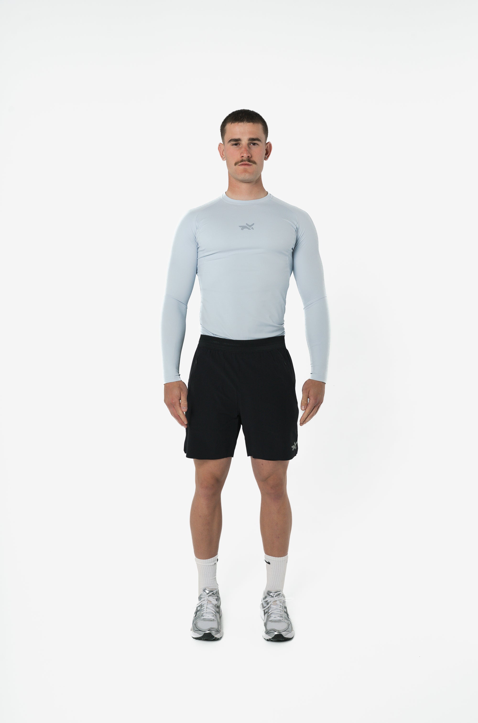 HEAVYWEIGHT LONG SLEEVE COMPRESSION TOP - GLACIER BLUE