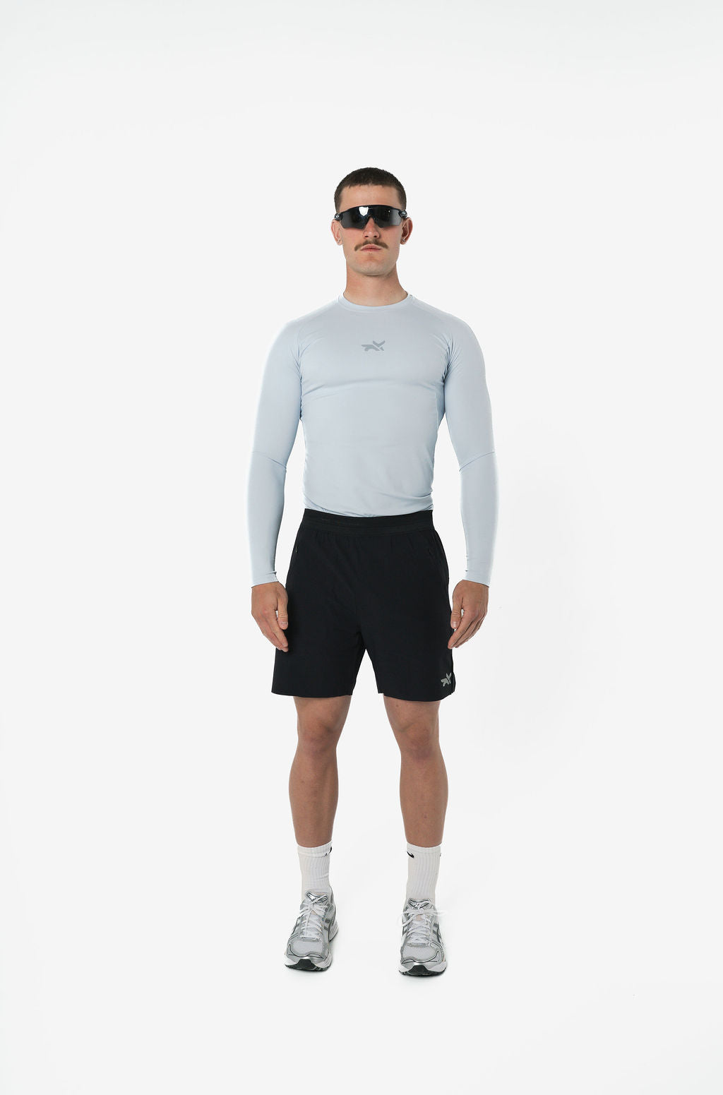 HEAVYWEIGHT LONG SLEEVE COMPRESSION TOP - GLACIER BLUE