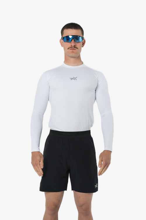 HEAVYWEIGHT LONG SLEEVE COMPRESSION TOP - ARCTIC WHITE