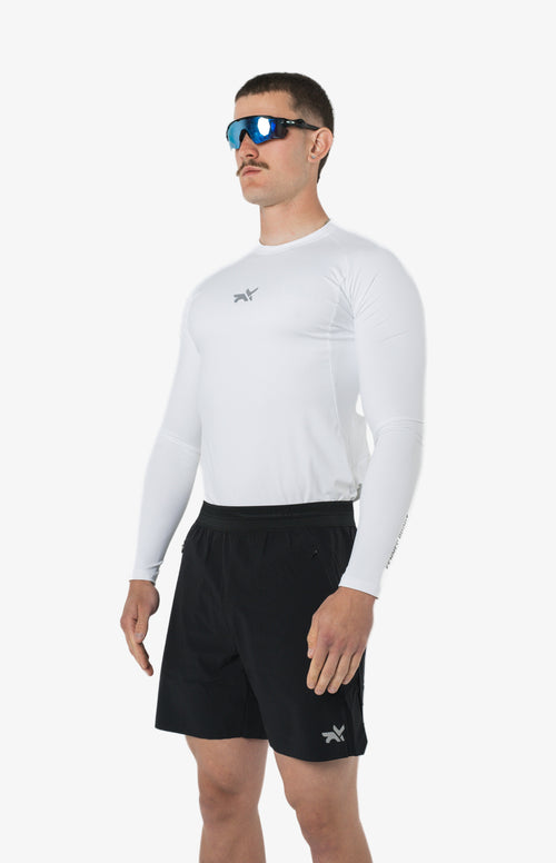 HEAVYWEIGHT LONG SLEEVE COMPRESSION TOP - ARCTIC WHITE