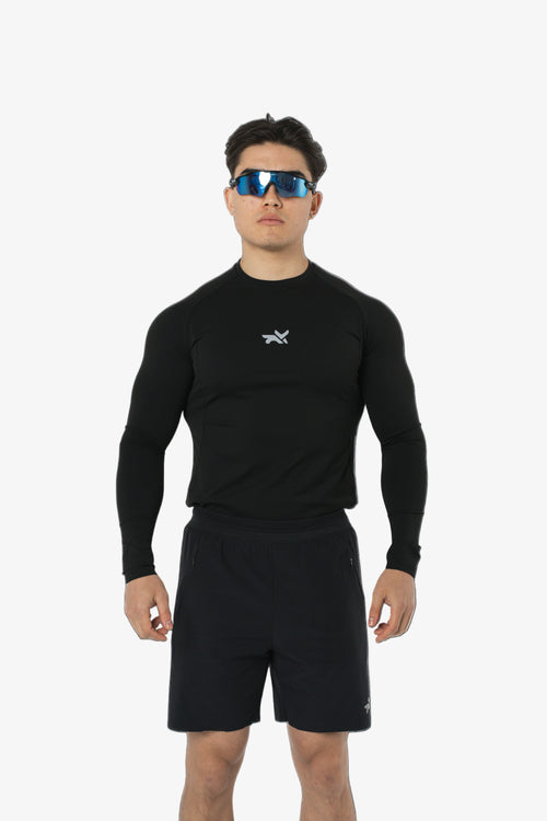 HEAVYWEIGHT LONG SLEEVE COMPRESSION TOP - SHADOW BLACK