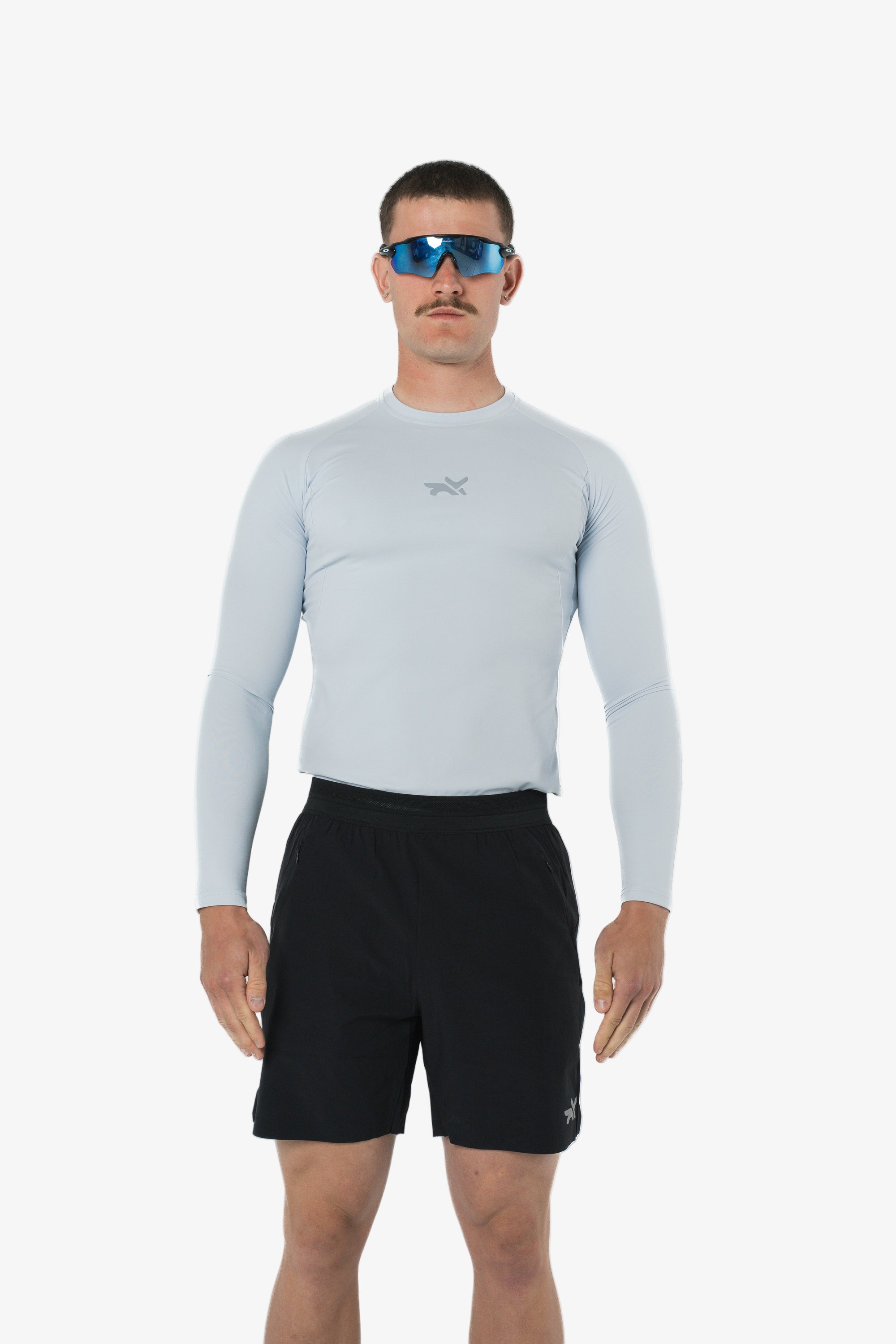 HEAVYWEIGHT LONG SLEEVE COMPRESSION TOP - GLACIER BLUE