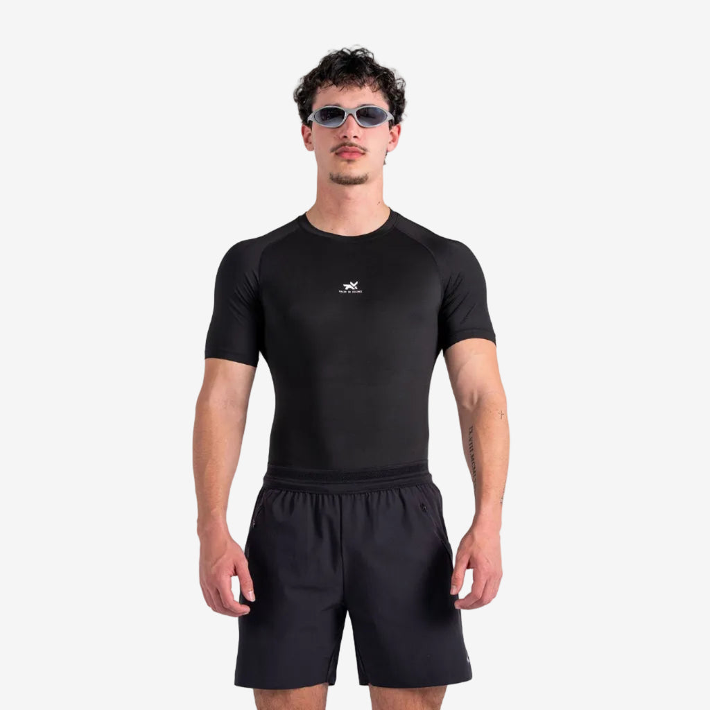 SHORT ARM COMPRESSION TOP - BLACK