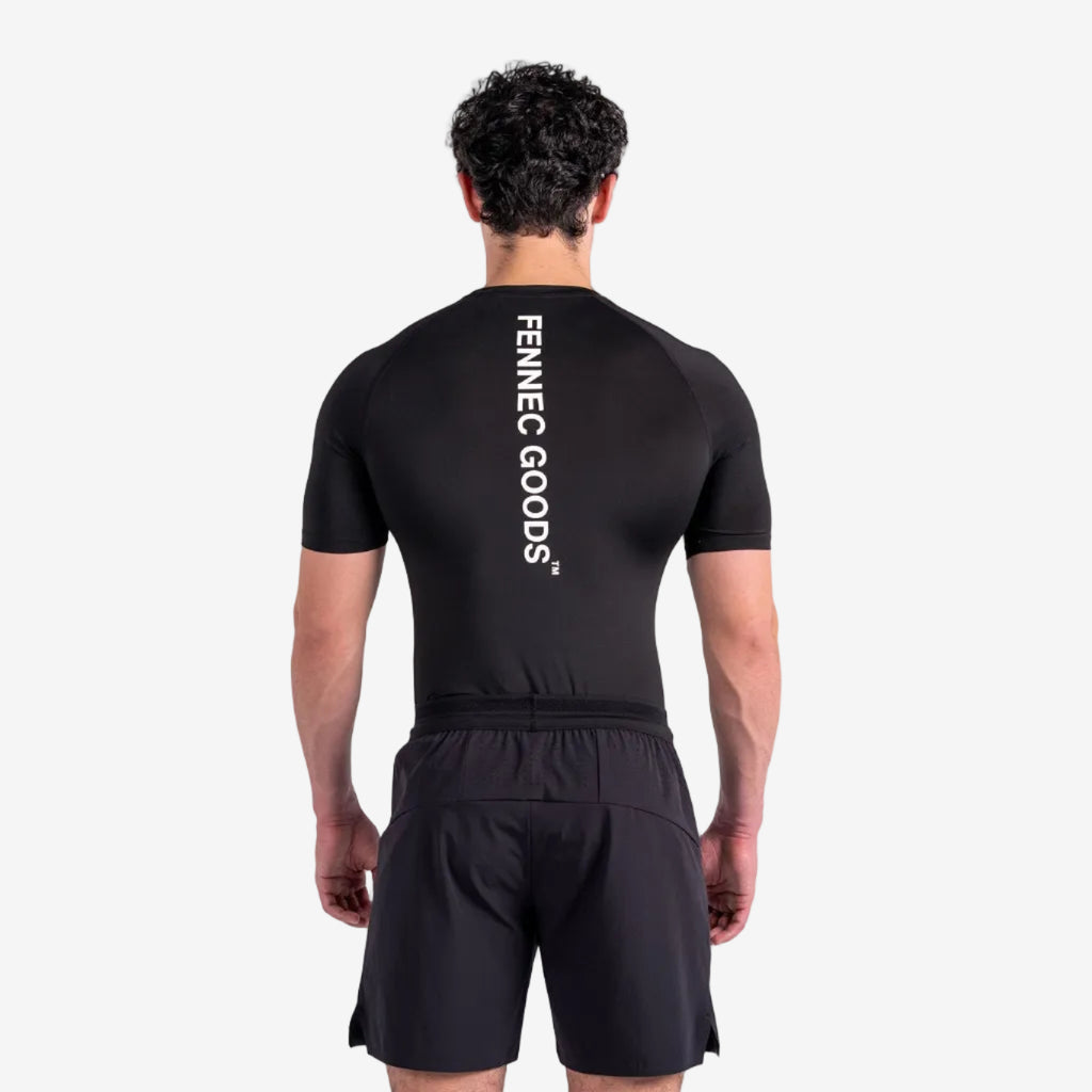 SHORT ARM COMPRESSION TOP - BLACK